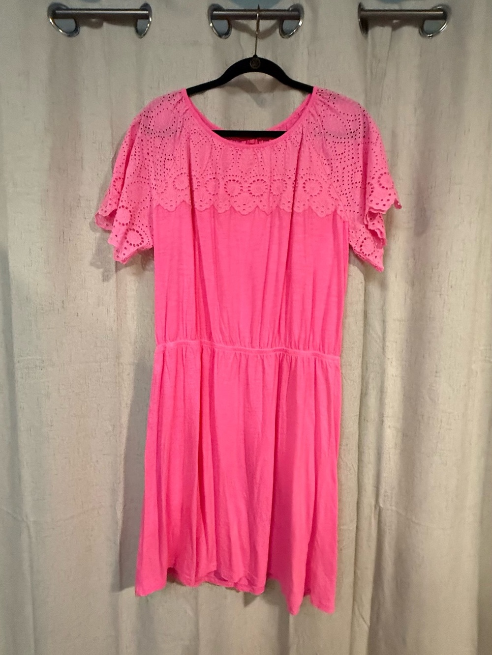 Lilly Pulitzer Hot Pink Eyelet Mini Dress